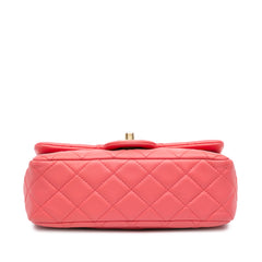 Mini Rectangular Lambskin Pearl Crush Flap