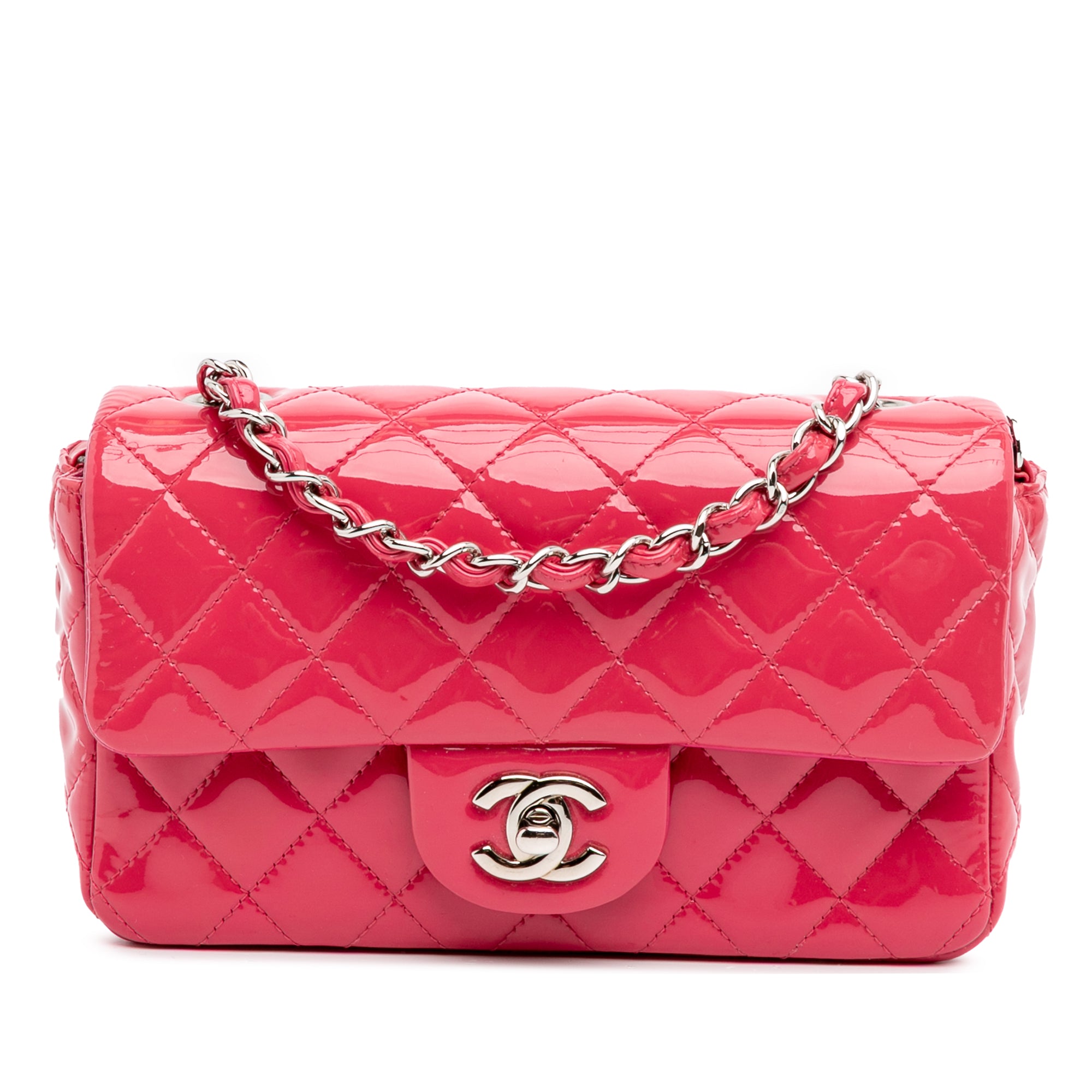 Mini Rectangular Classic Patent Single Flap