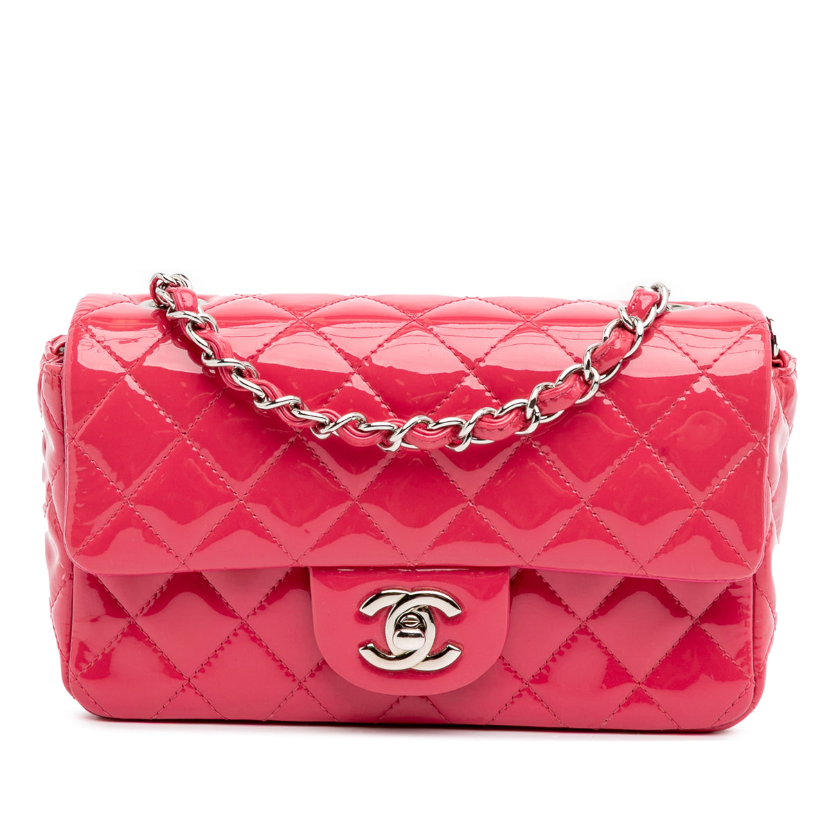 Mini Rectangular Classic Patent Single Flap