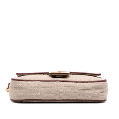 Zucca Embroidered Canvas Baguette Satchel