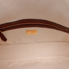 Zucca Embroidered Canvas Baguette Satchel