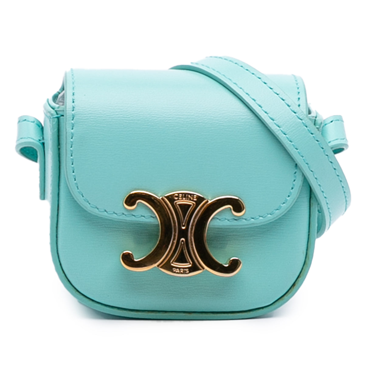 Leather Triomphe AirPods Case with Strap