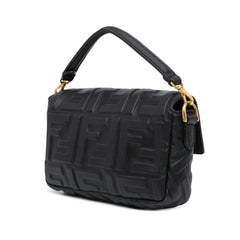 Mini Zucca Embossed Leather Baguette Satchel