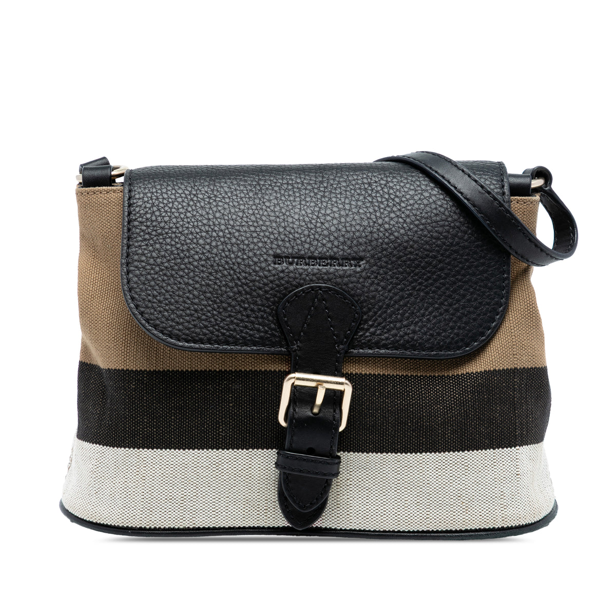 Mega Check Canvas and Grained Calfskin Gowan Crossbody