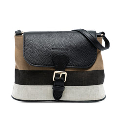 Mega Check Canvas and Grained Calfskin Gowan Crossbody