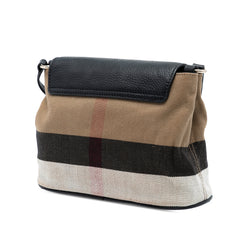 Mega Check Canvas and Grained Calfskin Gowan Crossbody