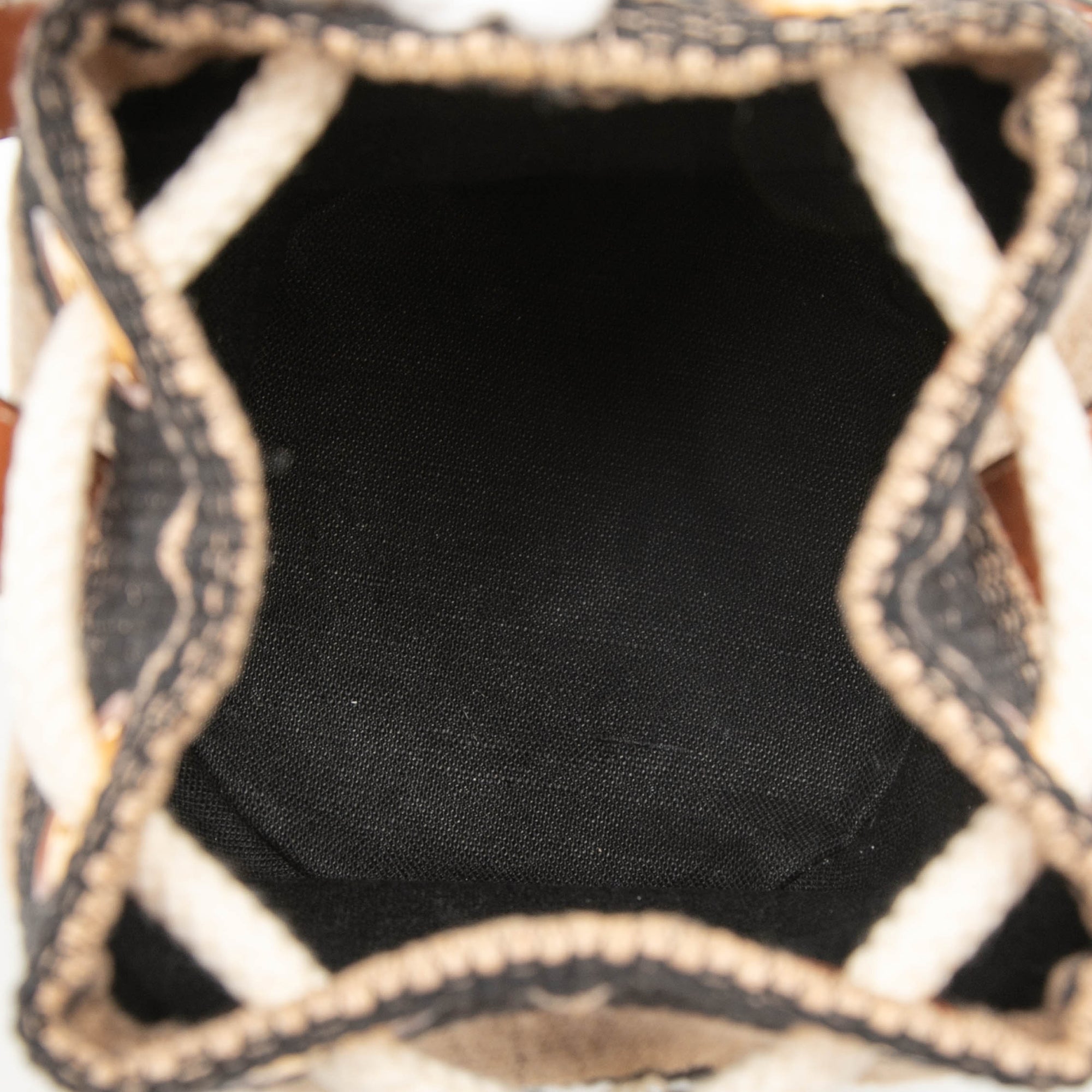 Small Triomphe Raffia Drawstring Bucket Bag