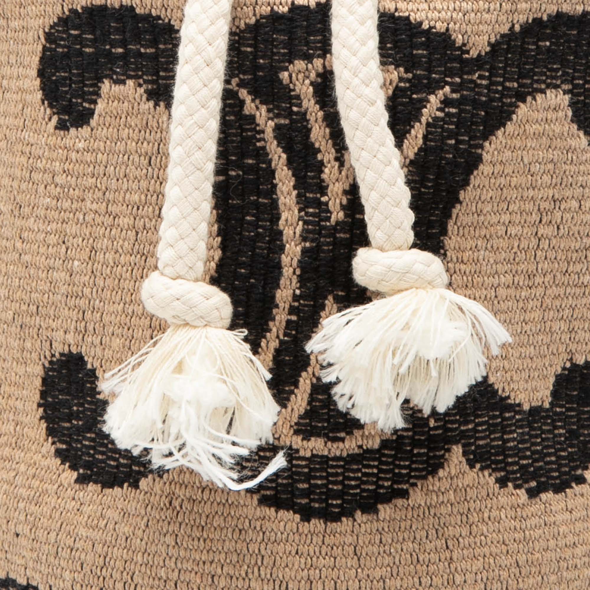 Small Triomphe Raffia Drawstring Bucket Bag
