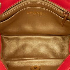 Mini Square Classic Lambskin Pearl Crush Single Flap