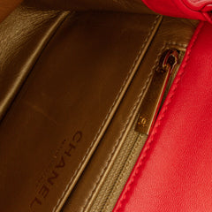 Mini Square Classic Lambskin Pearl Crush Single Flap