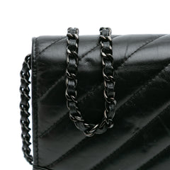Chevron Aged Calfskin Gabrielle Wallet On Chain