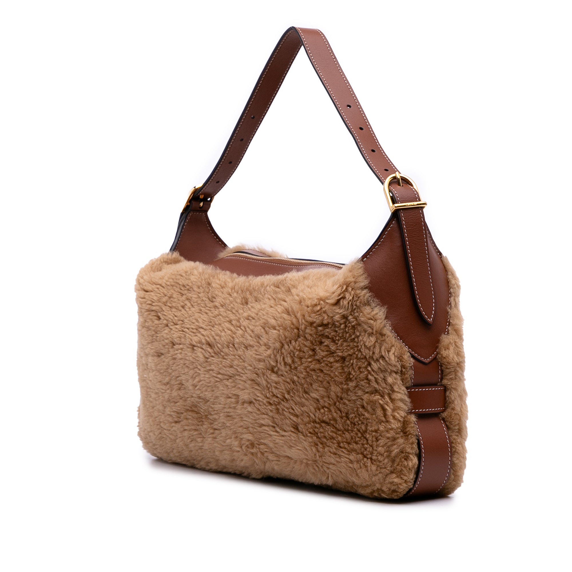 Shearling and Leather Romy Shoulder Bag