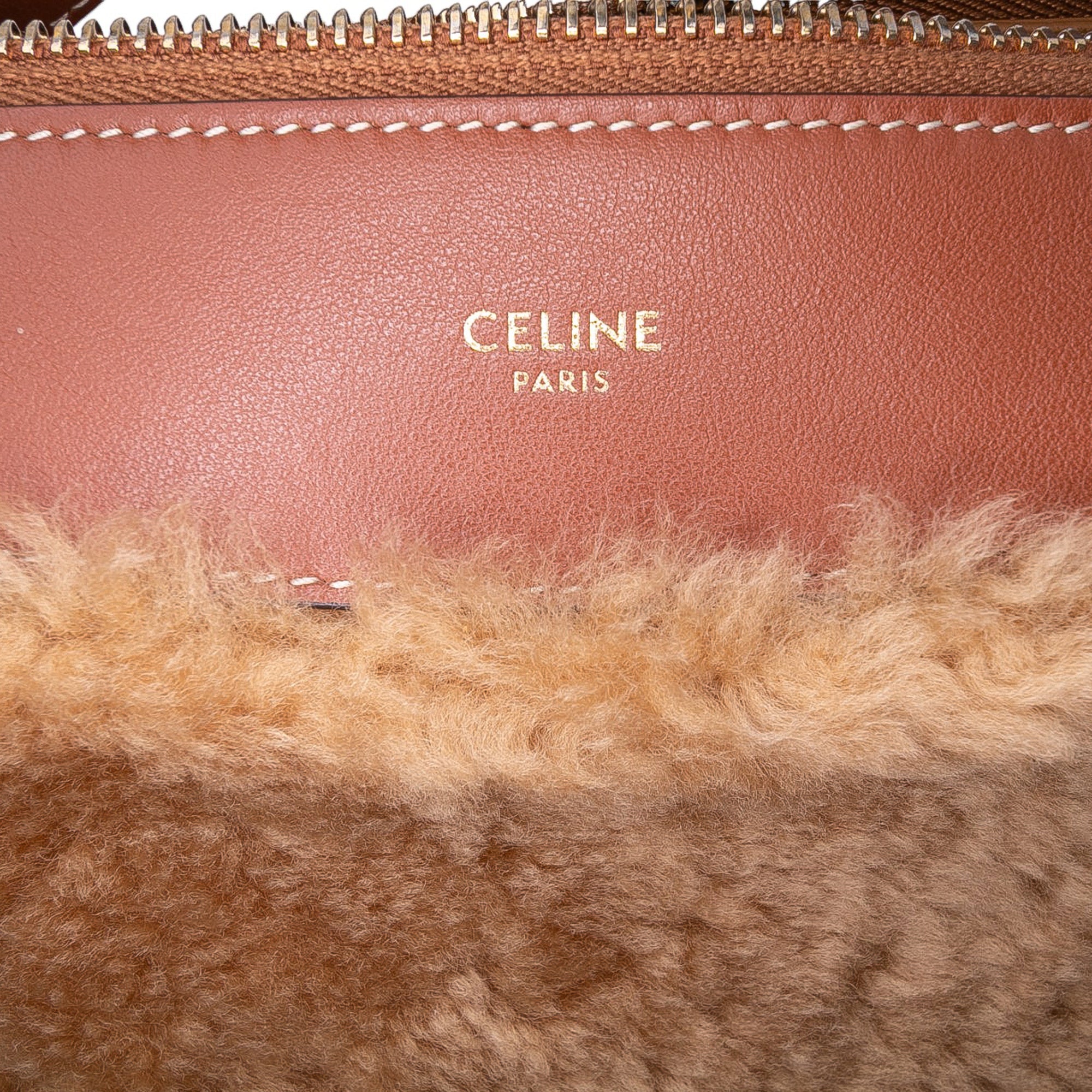 Shearling and Leather Romy Shoulder Bag