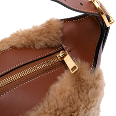 Shearling and Leather Romy Shoulder Bag