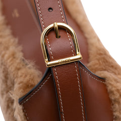 Shearling and Leather Romy Shoulder Bag