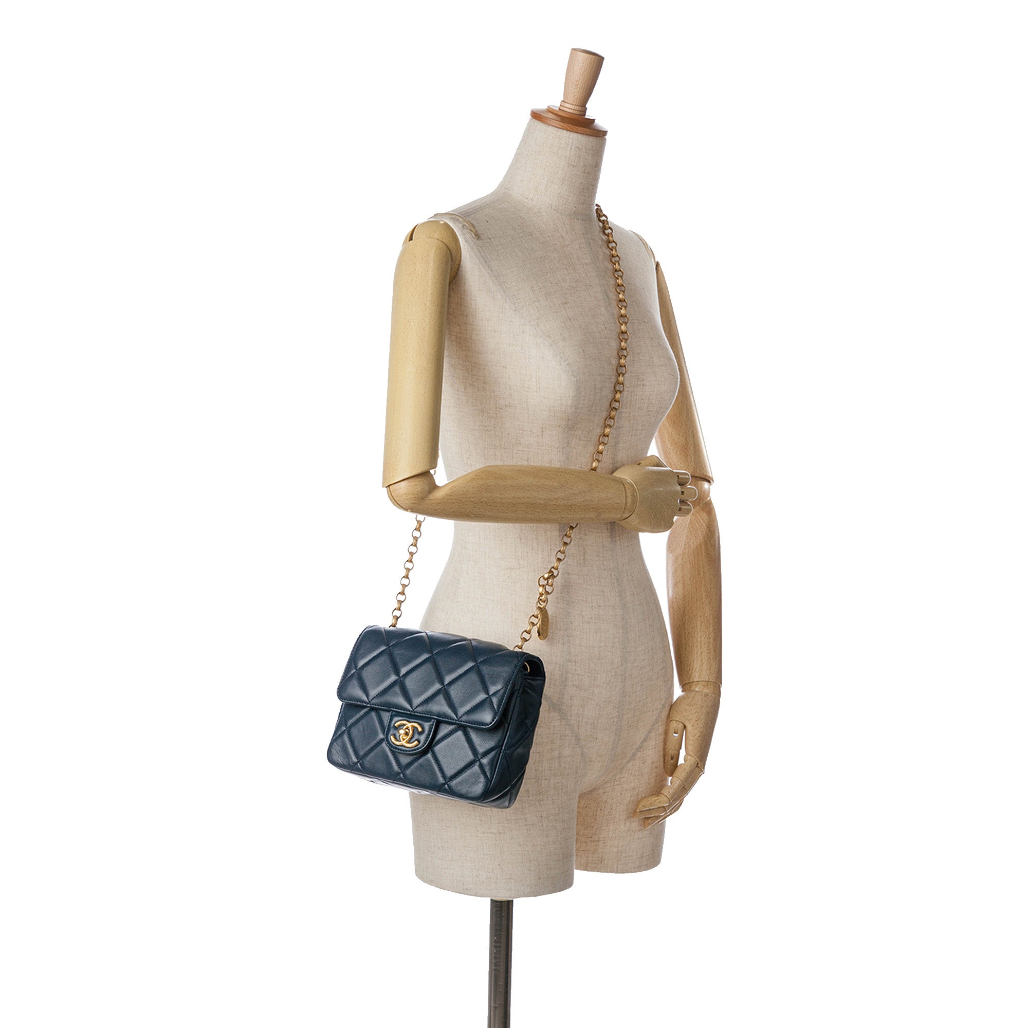 Mini Square CC Quilted Lambskin Flap