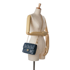 Mini Square CC Quilted Lambskin Flap