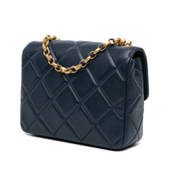 Mini Square CC Quilted Lambskin Flap