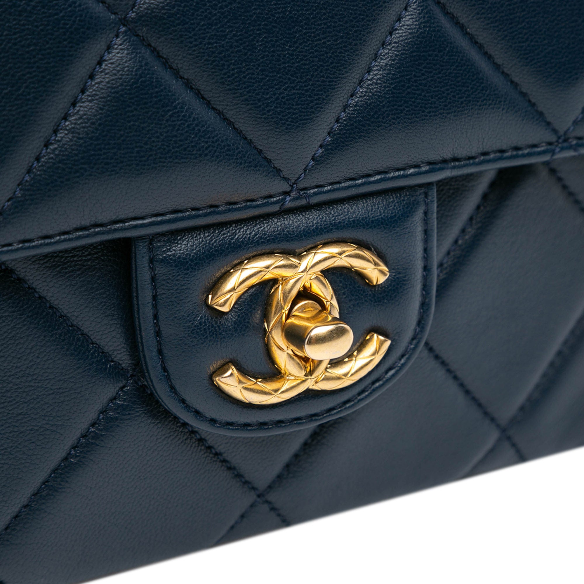 Mini Square CC Quilted Lambskin Flap