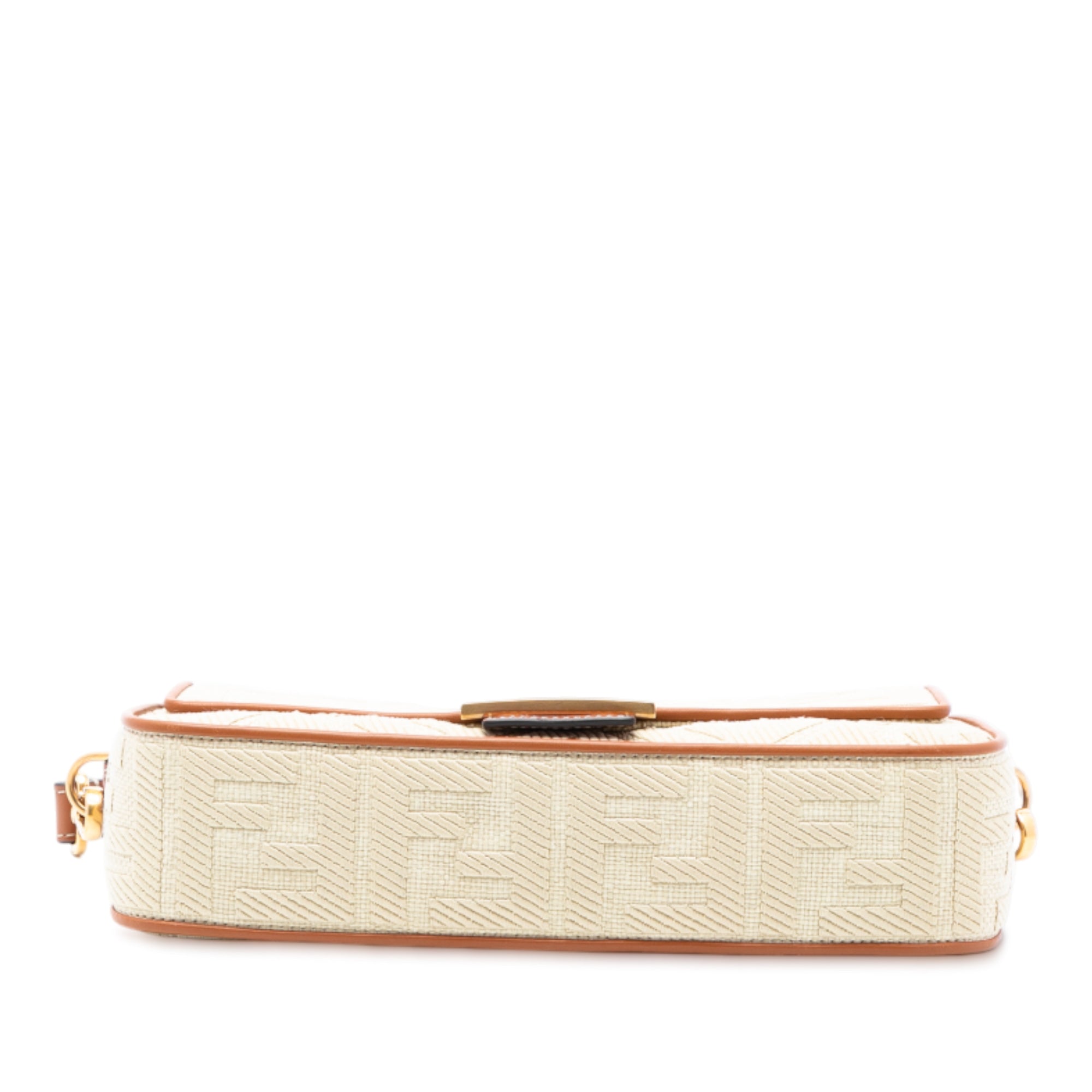 Zucca Embroidered Raffia Baguette Satchel