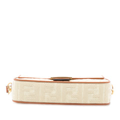 Zucca Embroidered Raffia Baguette Satchel