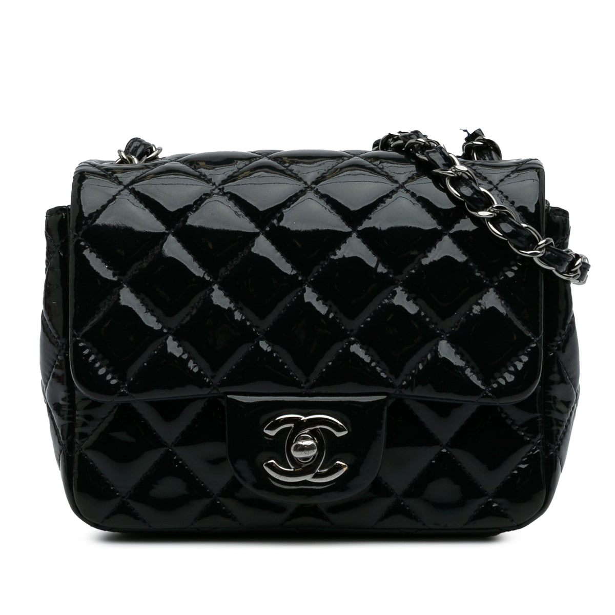 Mini Square Classic Patent Single Flap