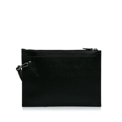 V Logo Leather Clutch