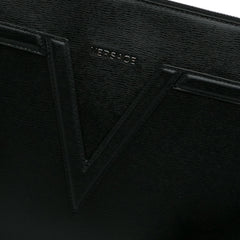 V Logo Leather Clutch