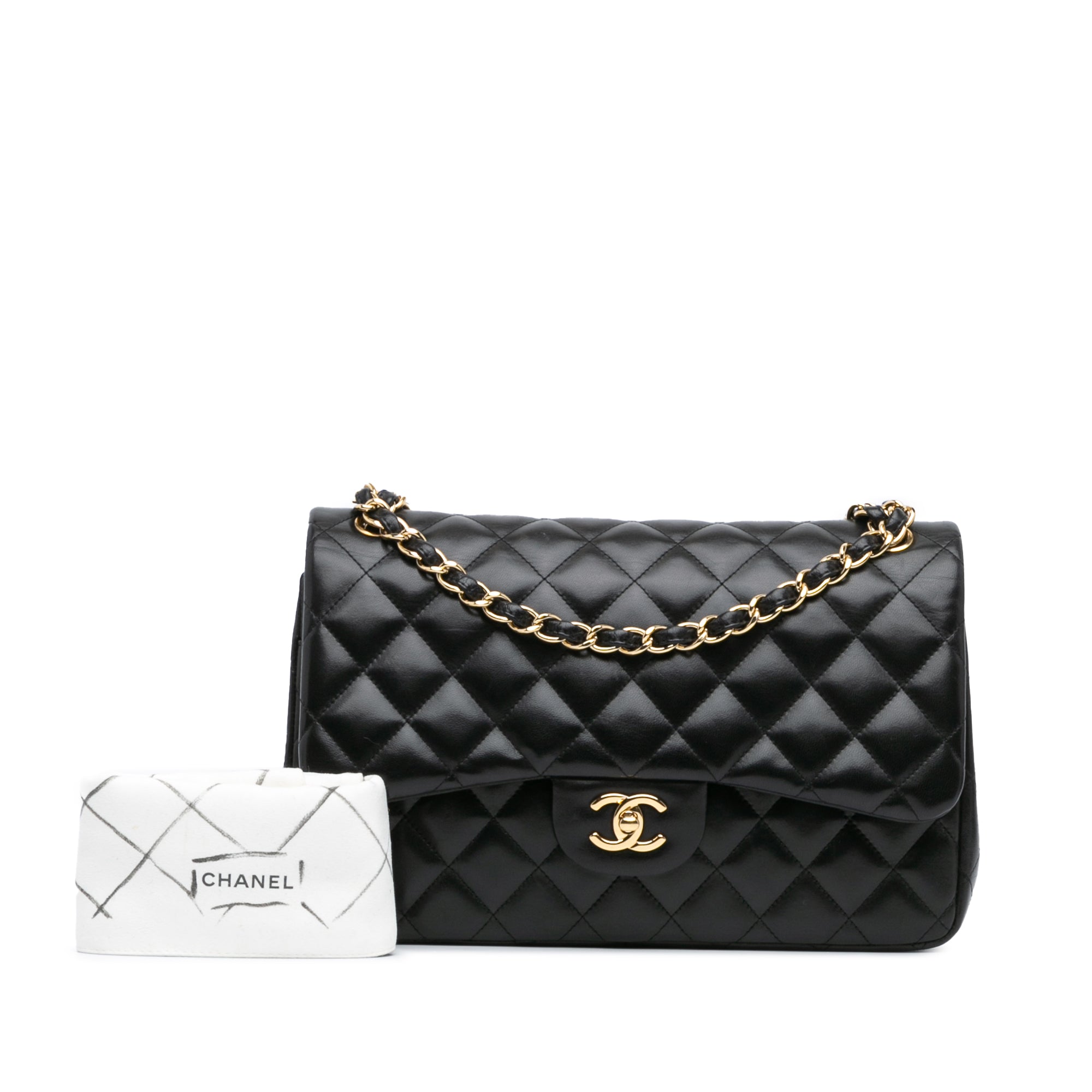 Jumbo Classic Lambskin Double Flap