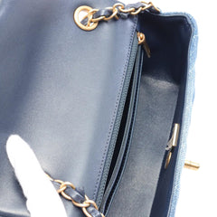Mini Rectangular Quilted Washed Denim Flap