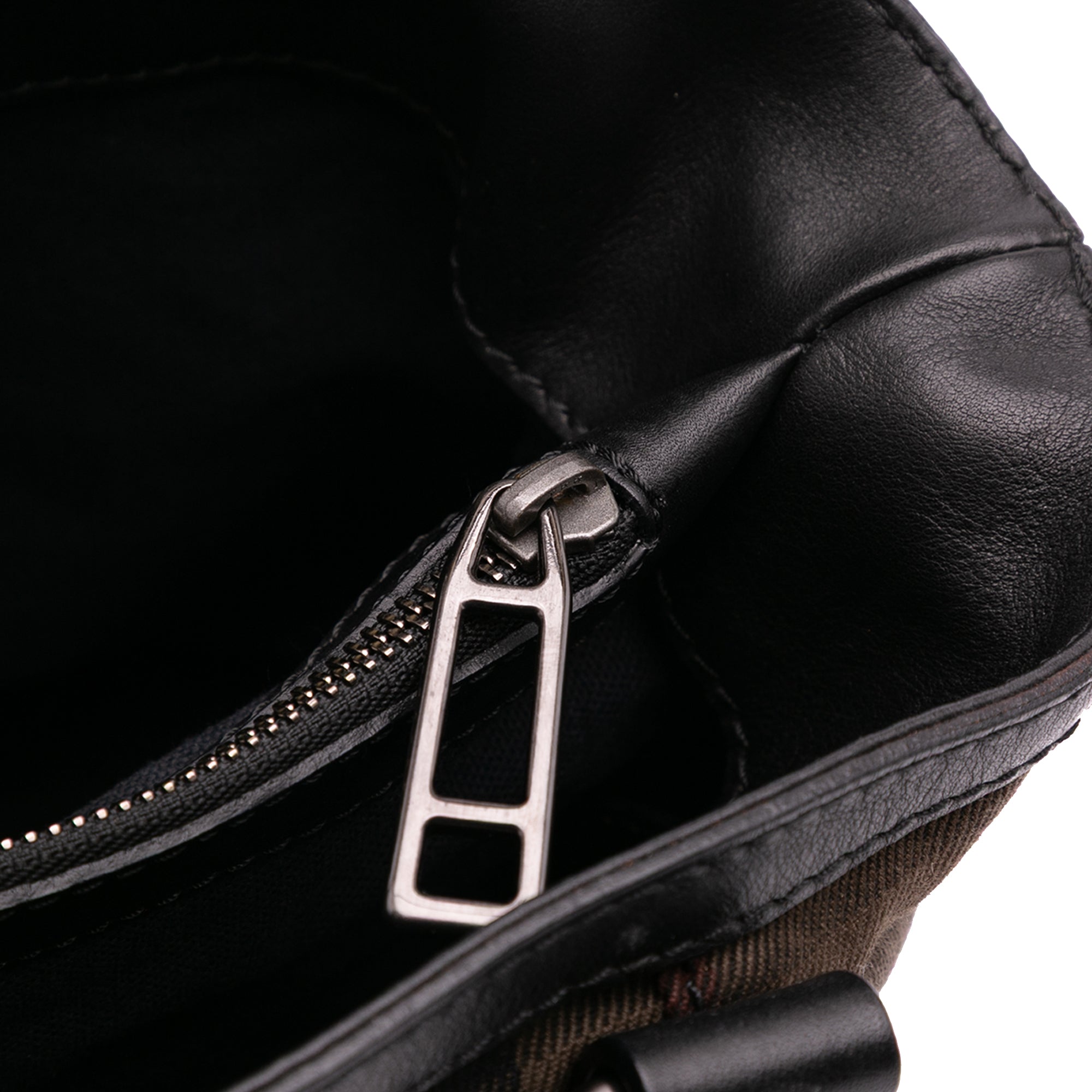 House Check Canvas and Leather Parsons Satchel