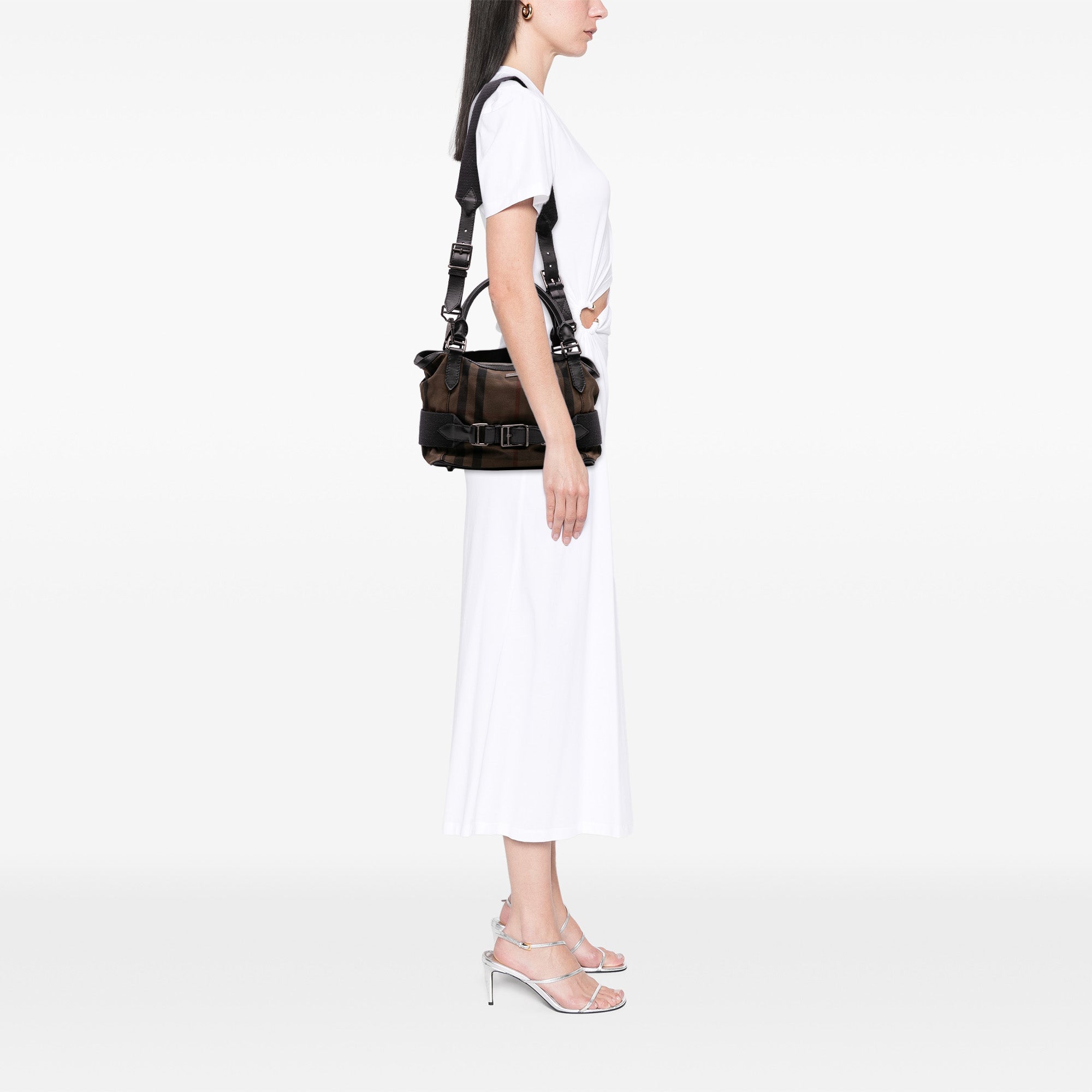 House Check Canvas and Leather Parsons Satchel