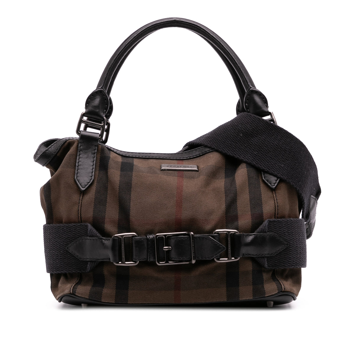 House Check Canvas and Leather Parsons Satchel