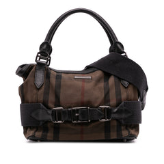 House Check Canvas and Leather Parsons Satchel