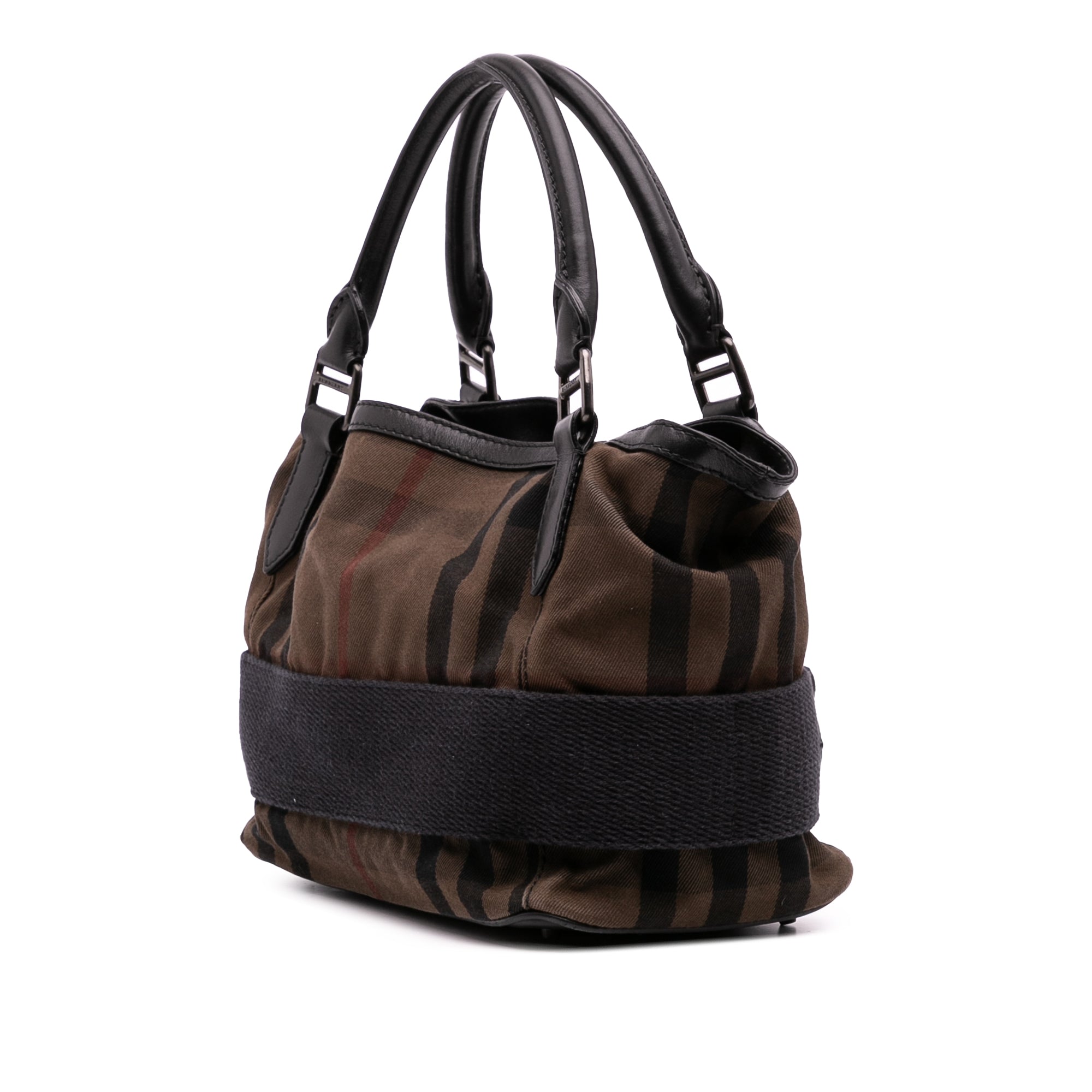 House Check Canvas and Leather Parsons Satchel