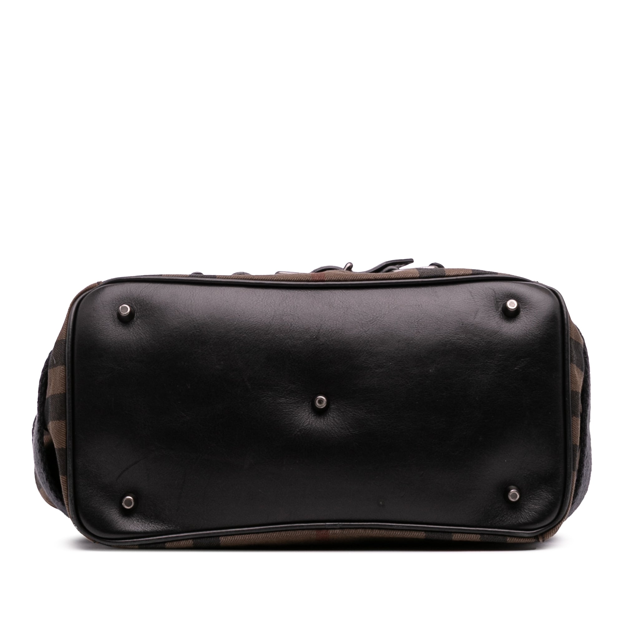 House Check Canvas and Leather Parsons Satchel