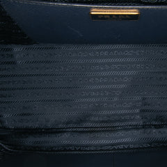 Medium Bicolor Saffiano Lux Galleria Double Zip Satchel
