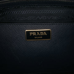 Medium Bicolor Saffiano Lux Galleria Double Zip Satchel