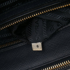 Medium Bicolor Saffiano Lux Galleria Double Zip Satchel