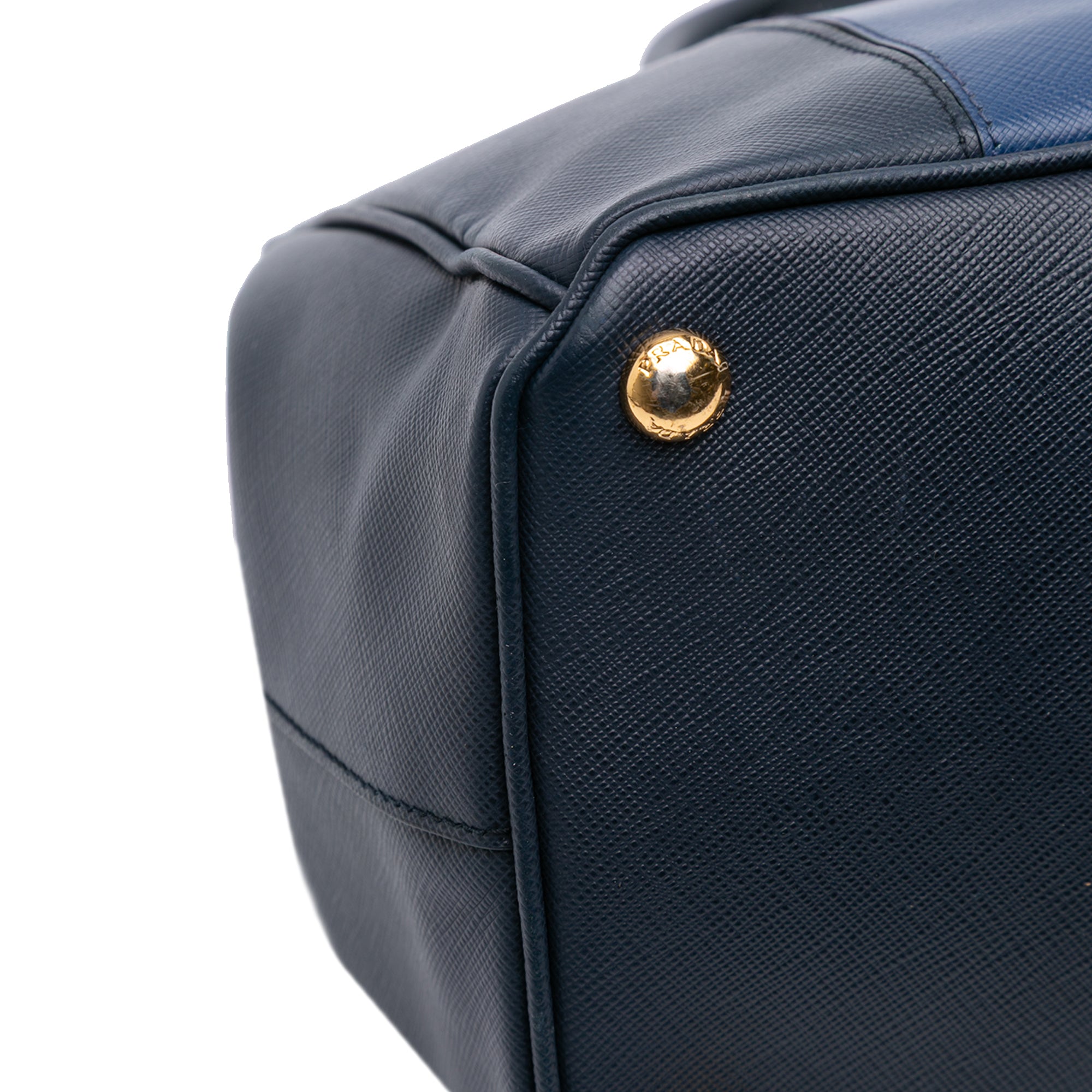 Medium Bicolor Saffiano Lux Galleria Double Zip Satchel