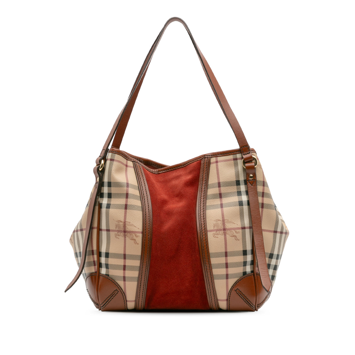 Small Suede Trimmed Haymarket Check Coated Canvas Canterbury Tote