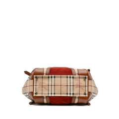 Small Suede Trimmed Haymarket Check Coated Canvas Canterbury Tote