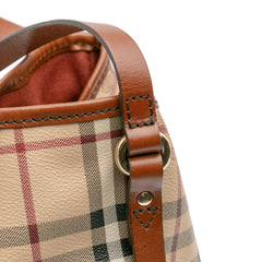 Small Suede Trimmed Haymarket Check Coated Canvas Canterbury Tote