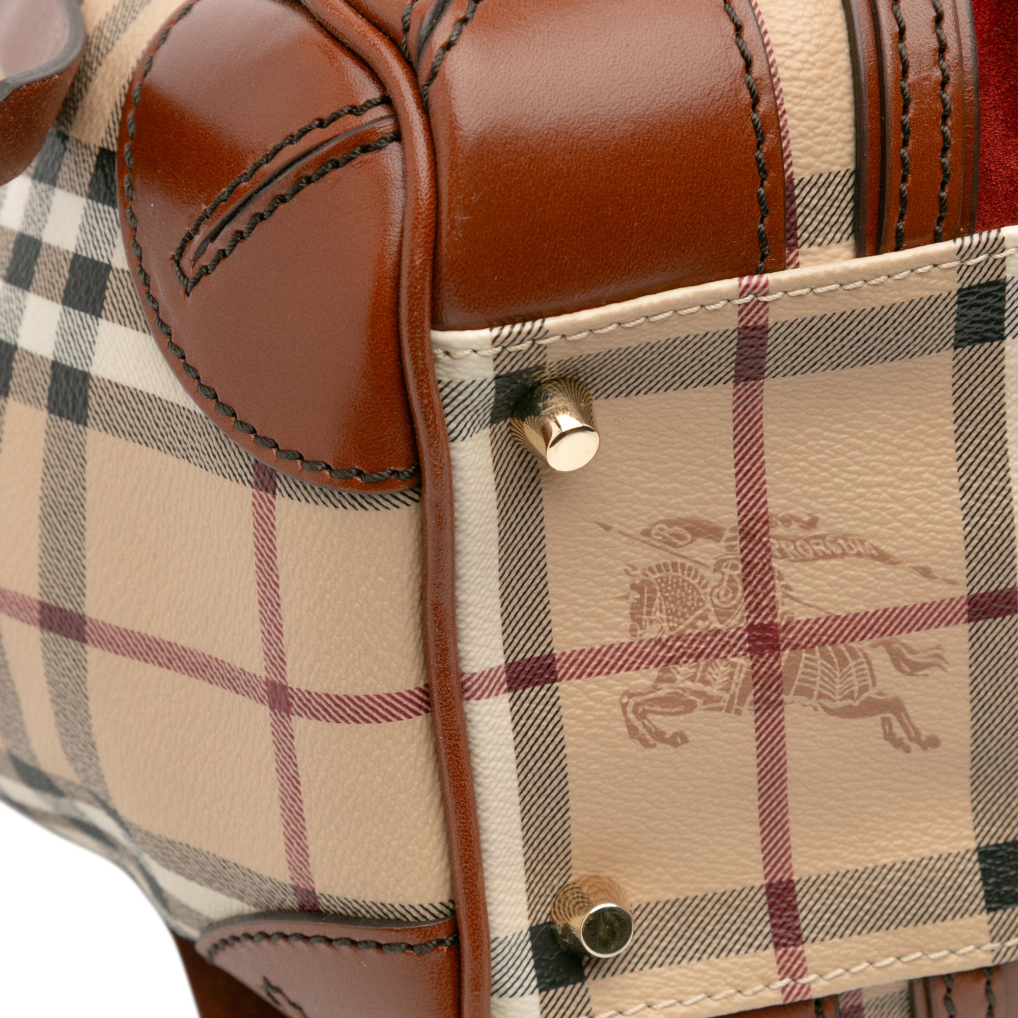 Small Suede Trimmed Haymarket Check Coated Canvas Canterbury Tote