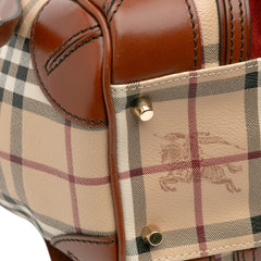 Small Suede Trimmed Haymarket Check Coated Canvas Canterbury Tote
