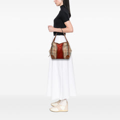 Small Suede Trimmed Haymarket Check Coated Canvas Canterbury Tote