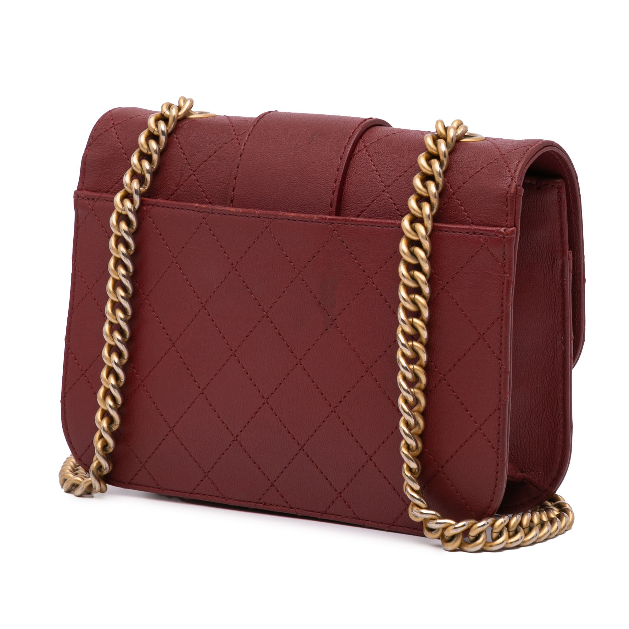 Medium Quilted Sheepskin Front Chain Flap