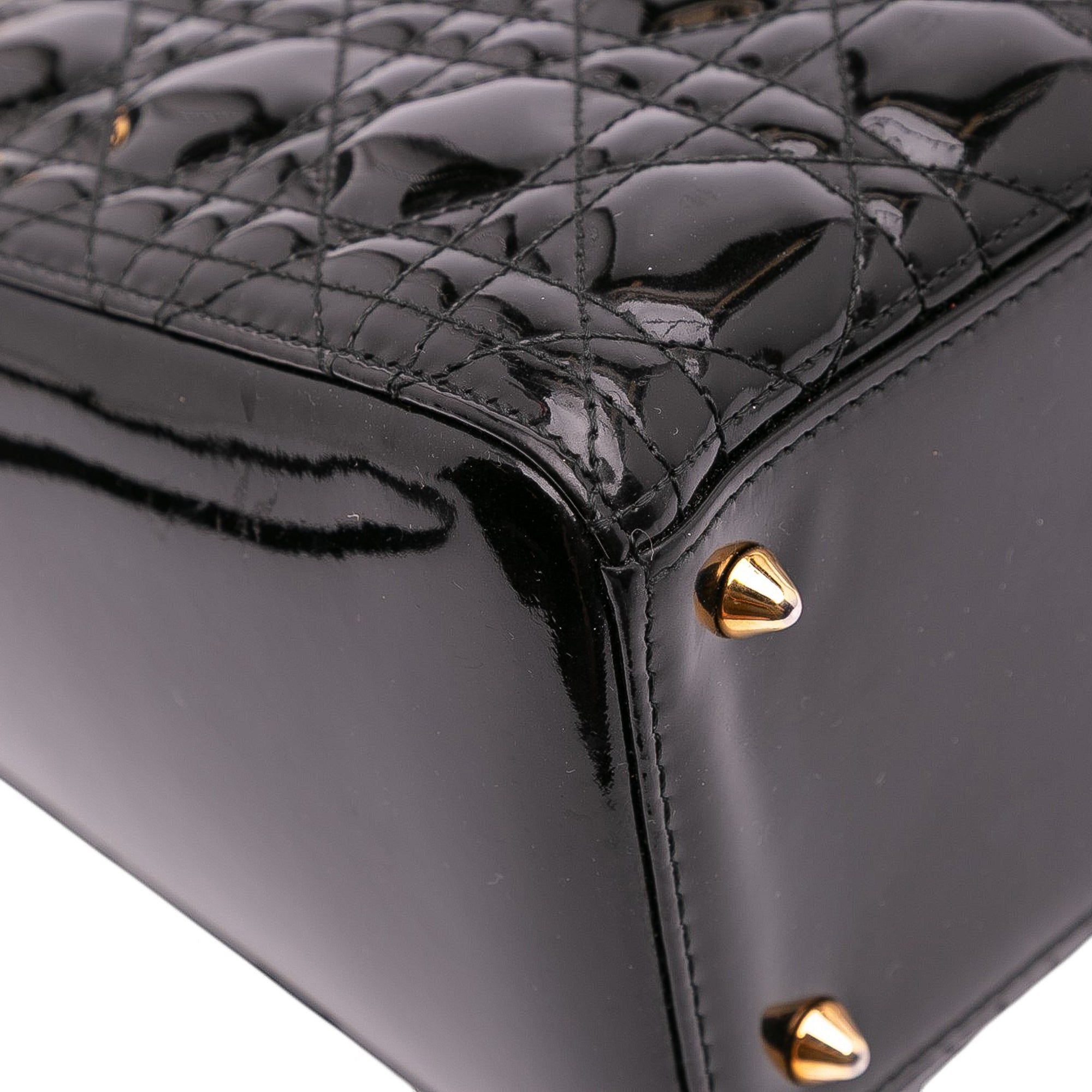 Medium Patent Cannage Lady Dior