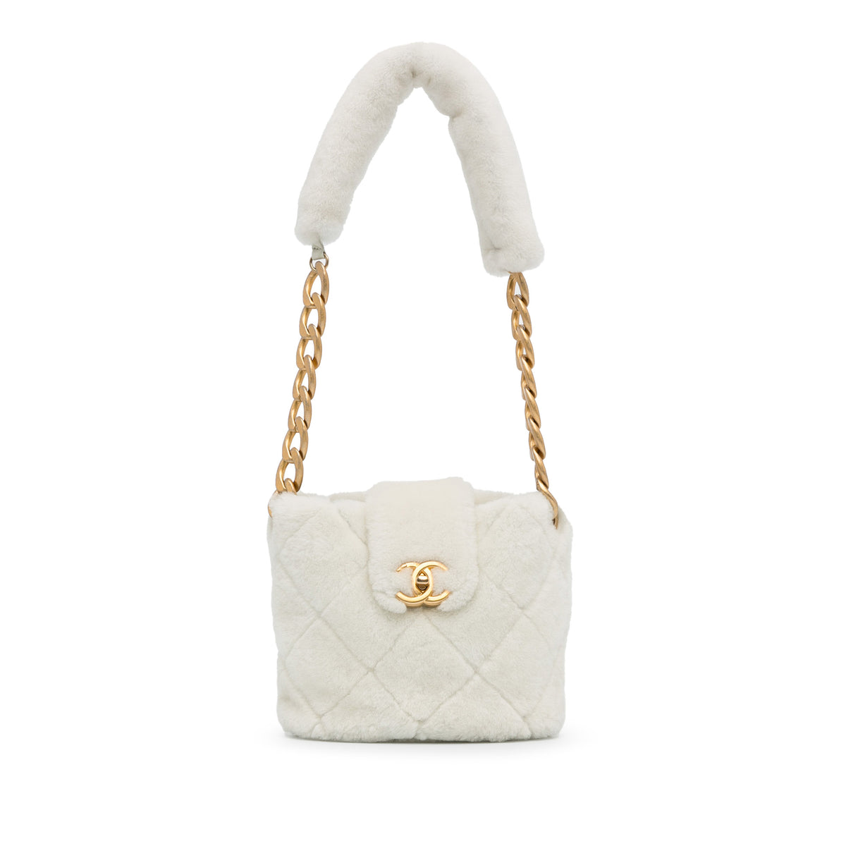 Shearling CC Shoulder Bag