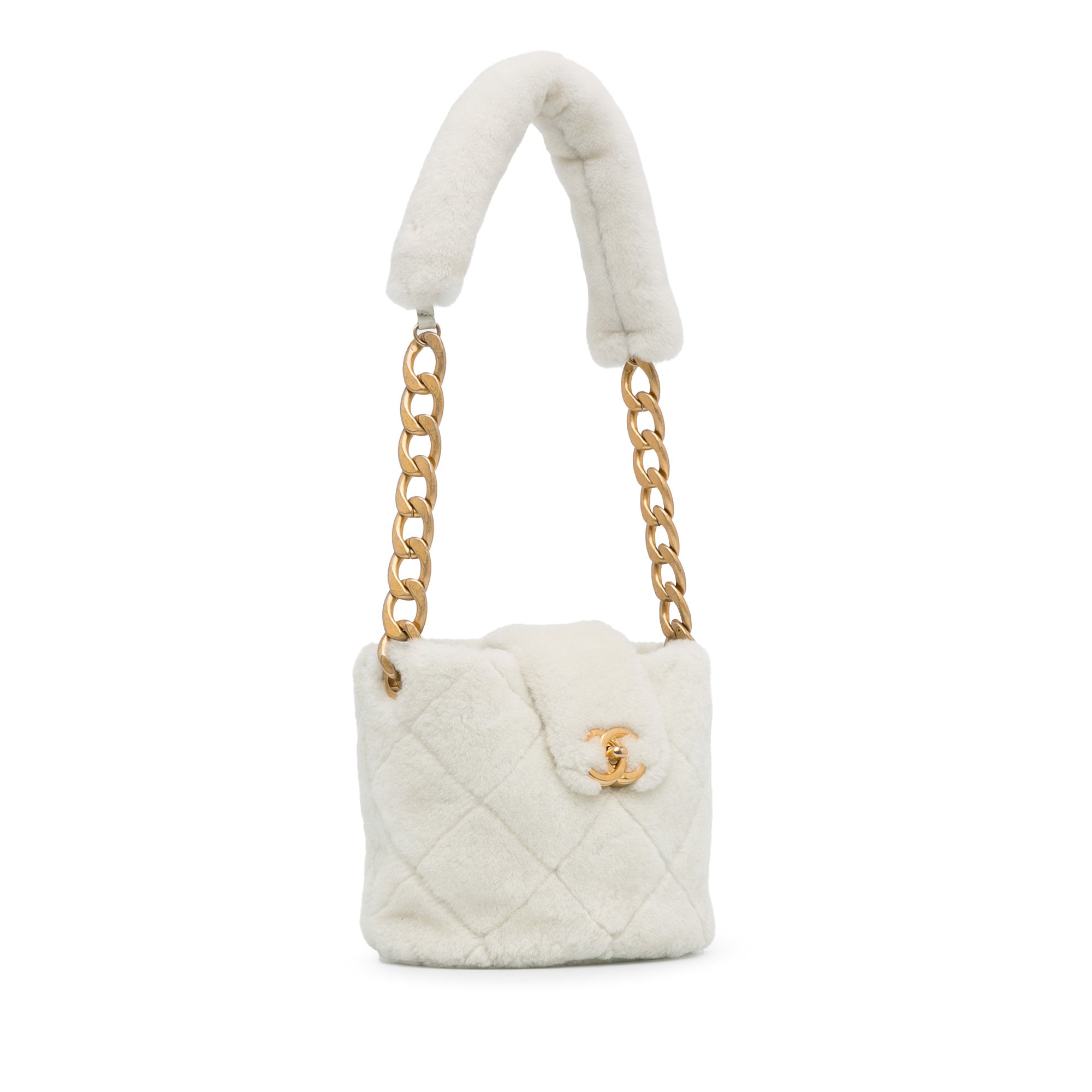 Shearling CC Shoulder Bag